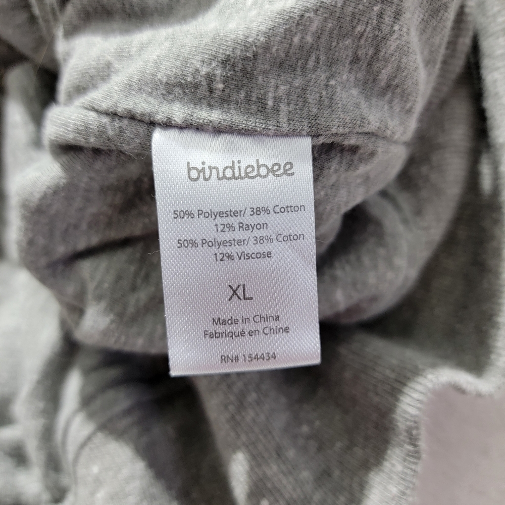 Birdiebee Ruffled Gray Full Zip Sweatshirt Bee Giving Heart Soft Cozy XL - Picture 11 of 15